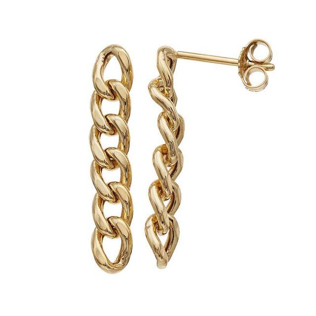 Au Naturale 14k Gold Curb Link Drop Earrings, Womens, Yellow Product Image