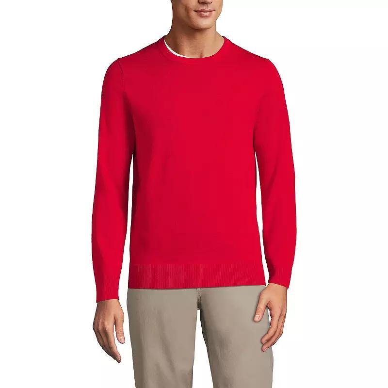 Mens Lands End Fine Gauge Crewneck Sweater Royal Red Product Image