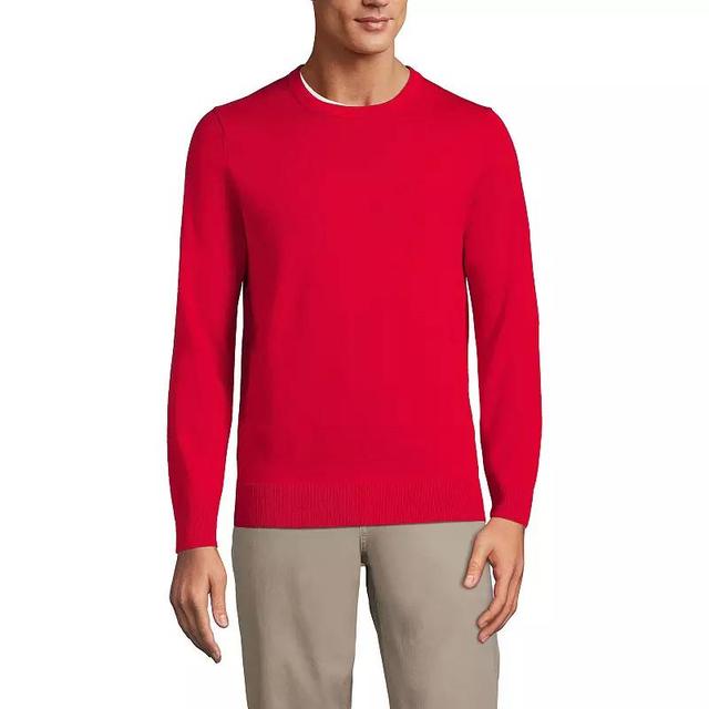 Mens Lands End Fine Gauge Crewneck Sweater Royal Red Product Image