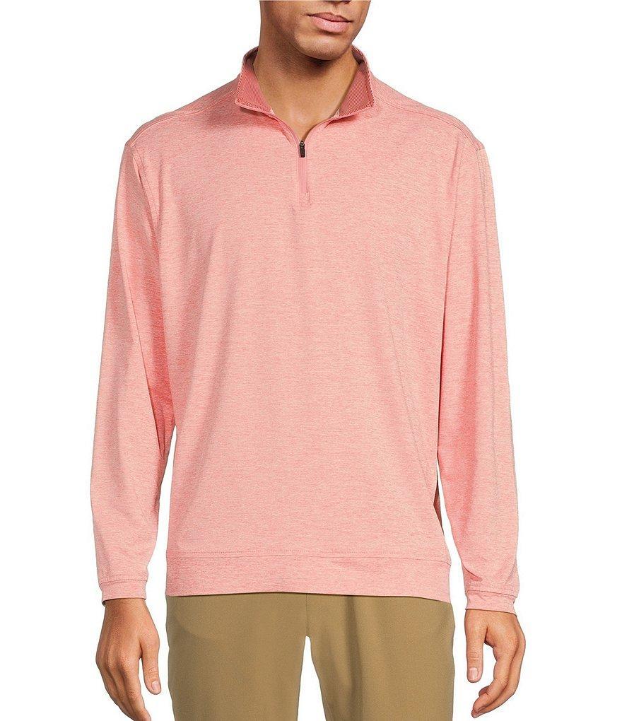 Roundtree & Yorke Long Sleeve Performance Quarter-Zip Solid Pullover Product Image