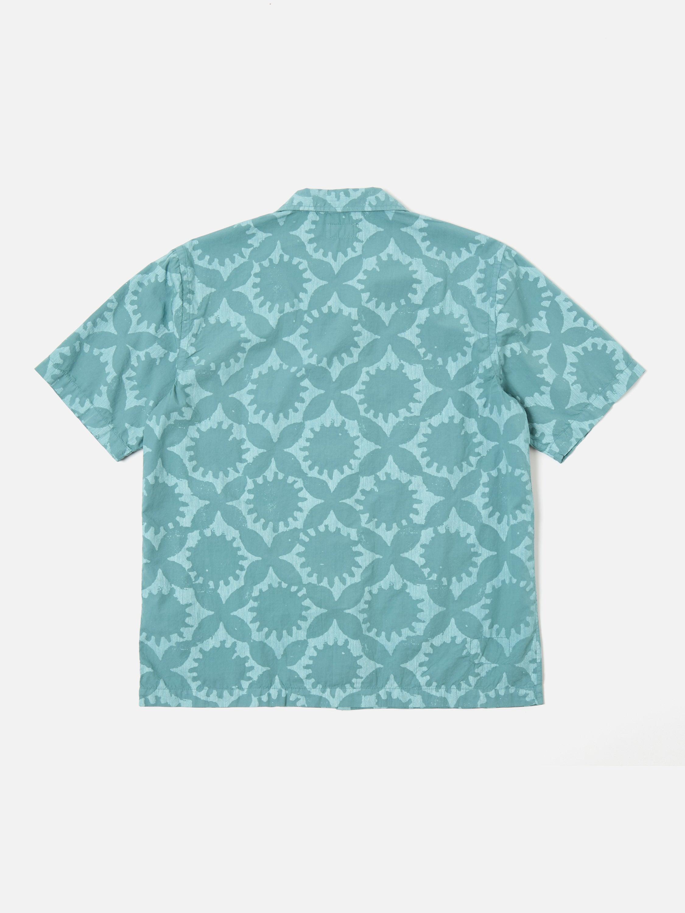 Universal Works Road Shirt in Sea Blue Sun Print Product Image