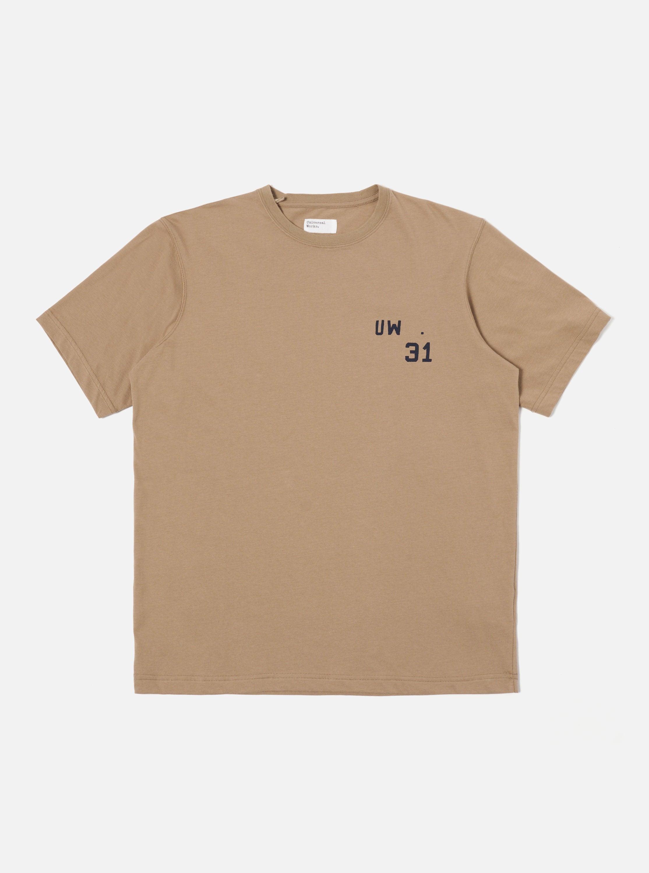 Universal Works Print Tee in Sand Single Jersey UW31 Product Image