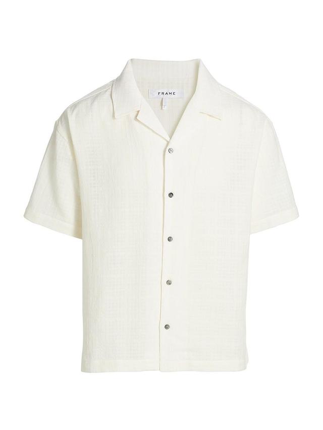 Mens Textured Cotton Camp Shirt Product Image