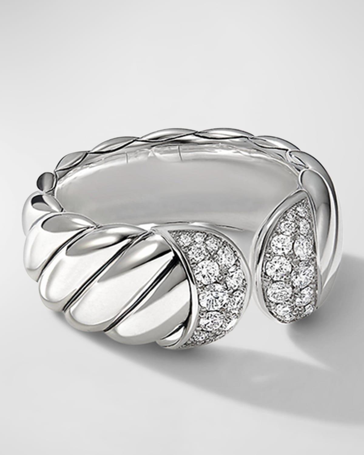 Womens Sculpted Cable Ring With Diamonds Product Image