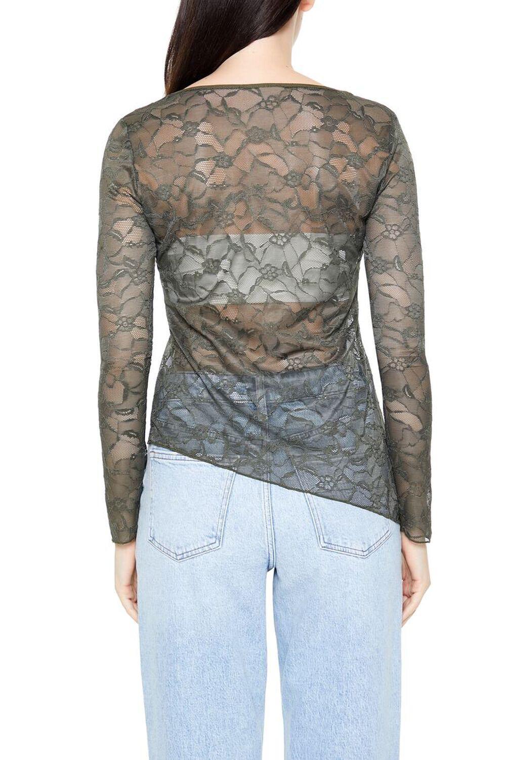 Asymmetrical Sheer Lace Top | Forever 21 Product Image