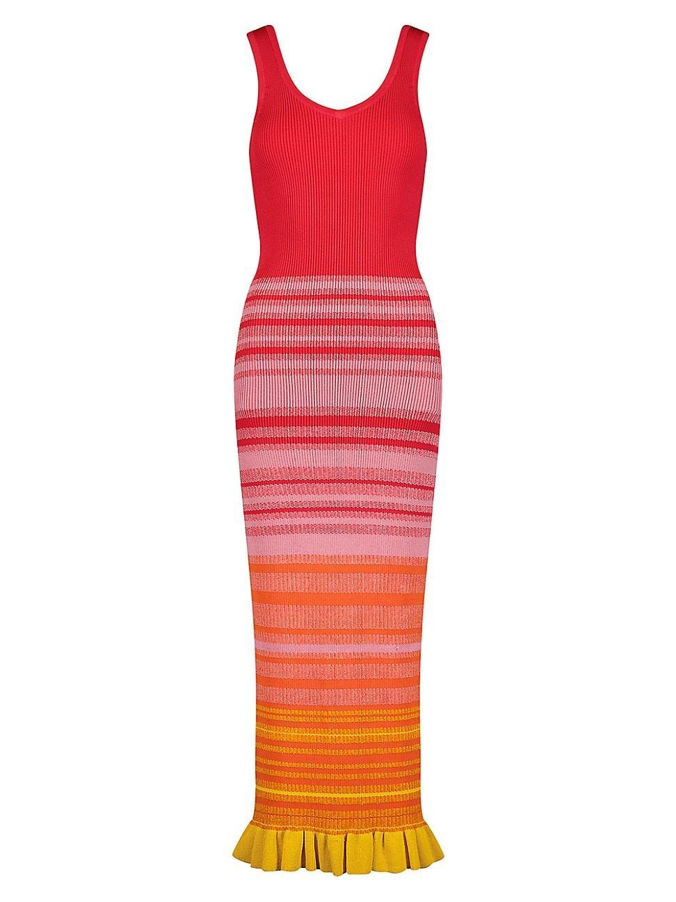 Womens Stripe Body-Con Midi-Dress Product Image