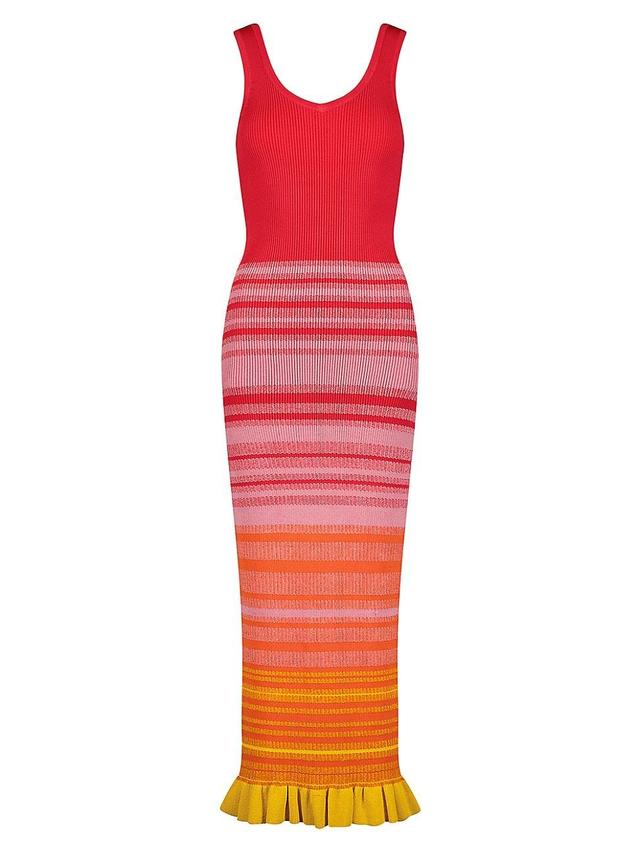 Womens Stripe Body-Con Midi-Dress Product Image