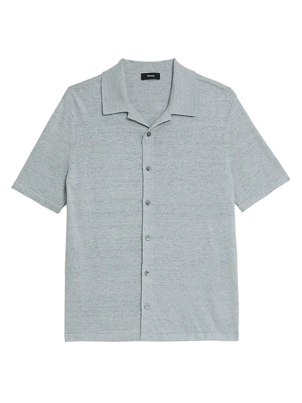 Mens Short-Sleeve Button-Front Linen Shirt Product Image