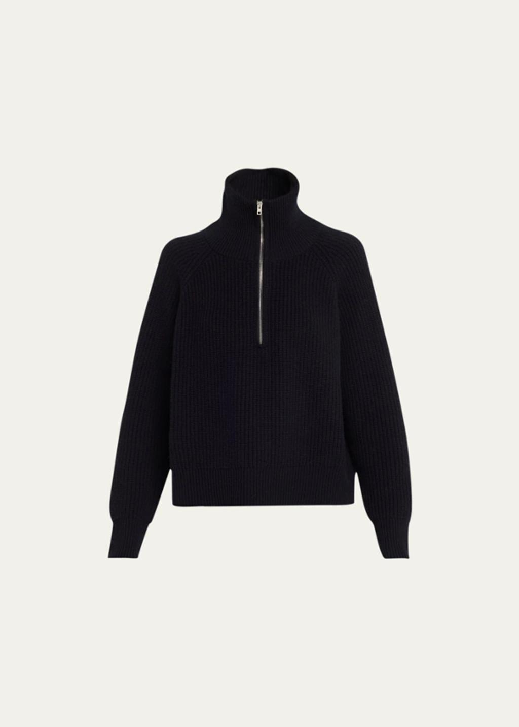 Garza High-neck Cashmere Sweater In Dark Navy Product Image