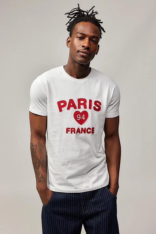 Urban Outfitters UO White Paris Tee Mens at Urban Outfitters Product Image