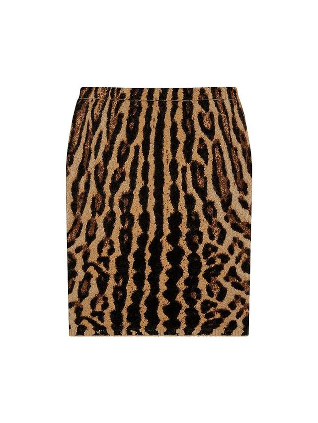 Womens Skirt In Leopard Knitted Mohair And Wool Product Image