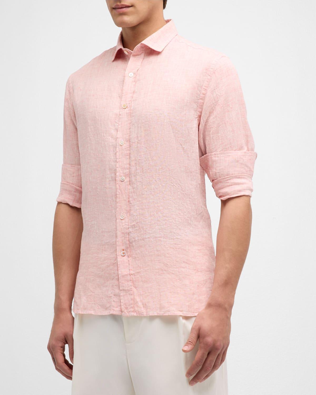 Mens Amalfi End-on-End Button-Front Linen Shirt Product Image