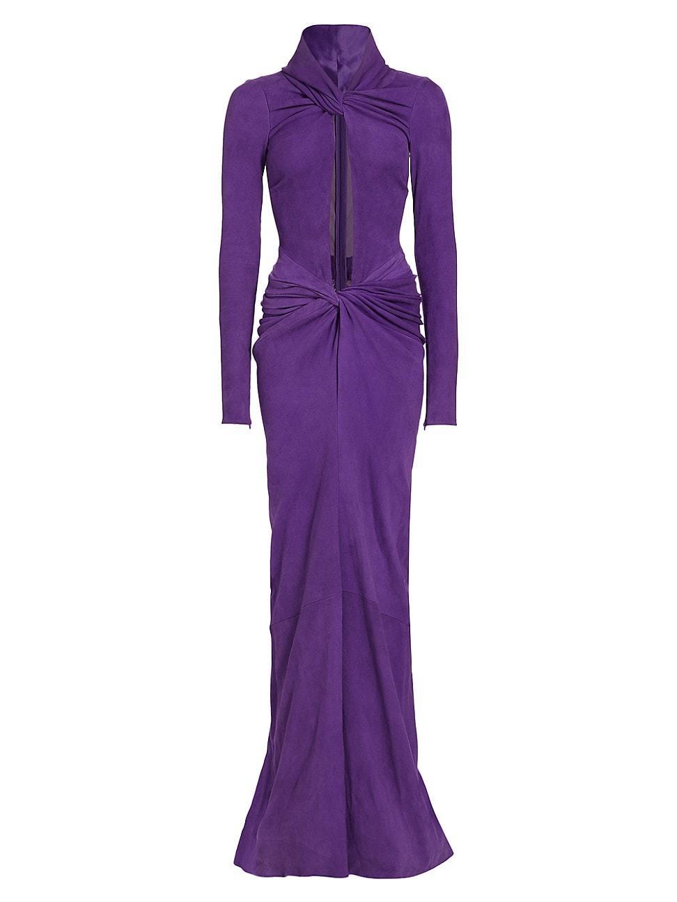 Womens Suede Keyhole Twisted Gown Product Image