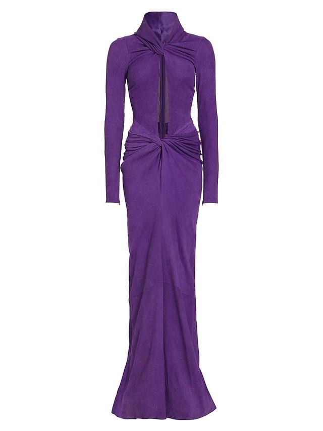 Womens Suede Keyhole Twisted Gown Product Image