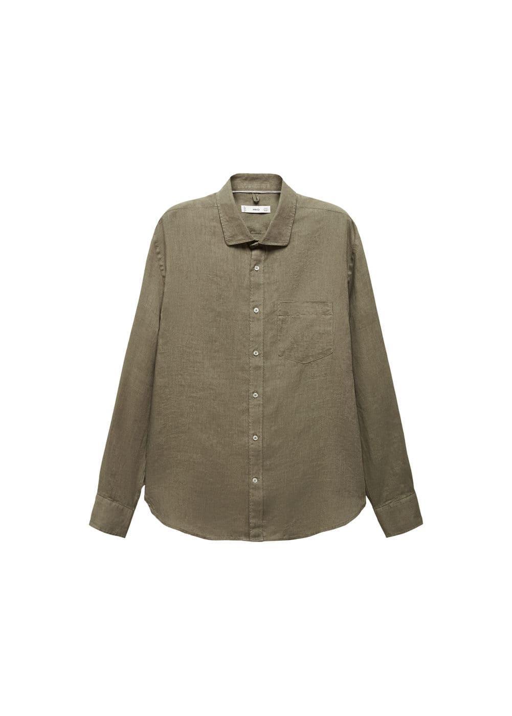 MANGO MAN - Classic fit 100% linen shirt khakiMen Product Image