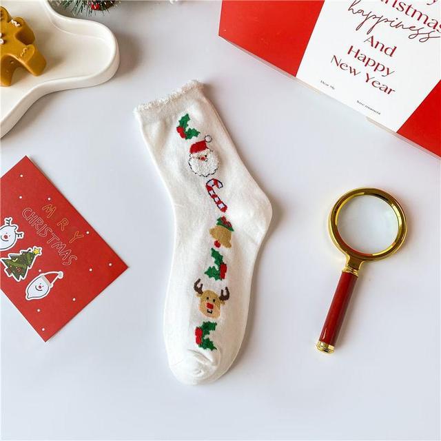 Christmas Cartoon Print Socks Product Image