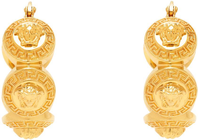 VERSACE Gold Tribute Medusa Hoop Earrings In 3j210-tribute Gold Product Image