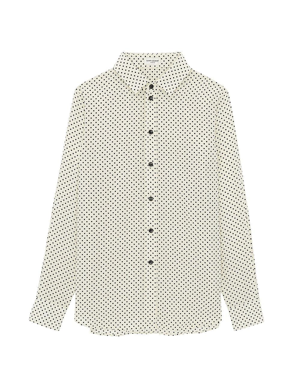 Womens Classic Shirt In Dotted Crepe De Chine Product Image