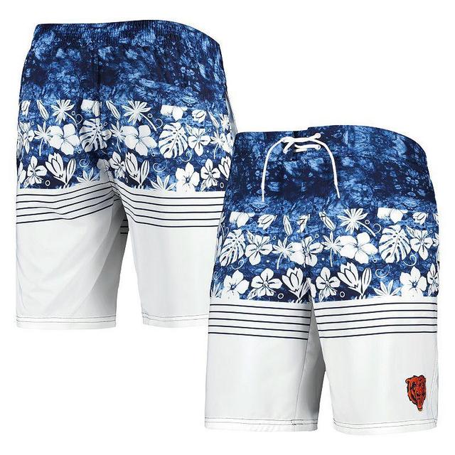 Mens G-III Sports by Carl Banks /White Chicago Bears Ocean Tide Swim Trunks Blue Product Image