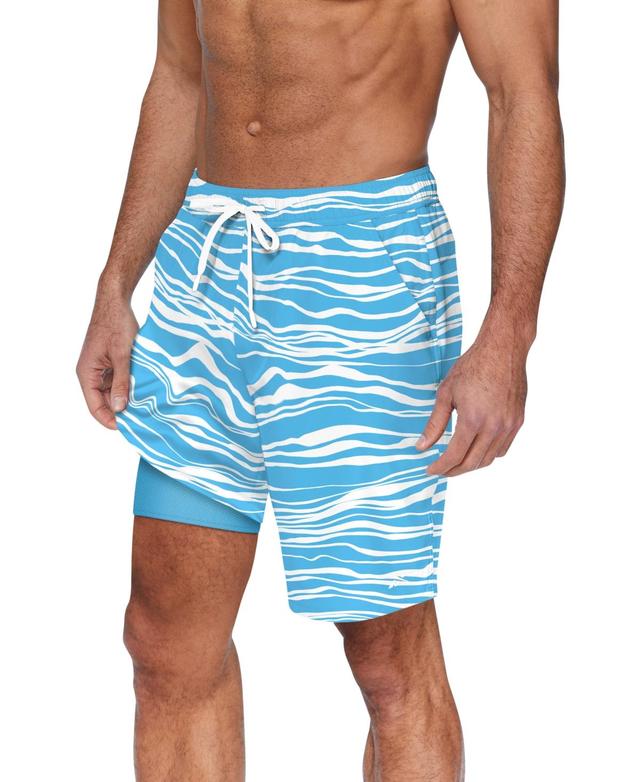 Reebok Mens Quick-Dry Stripe Wave Core Valley 7 Swim Trunks Product Image