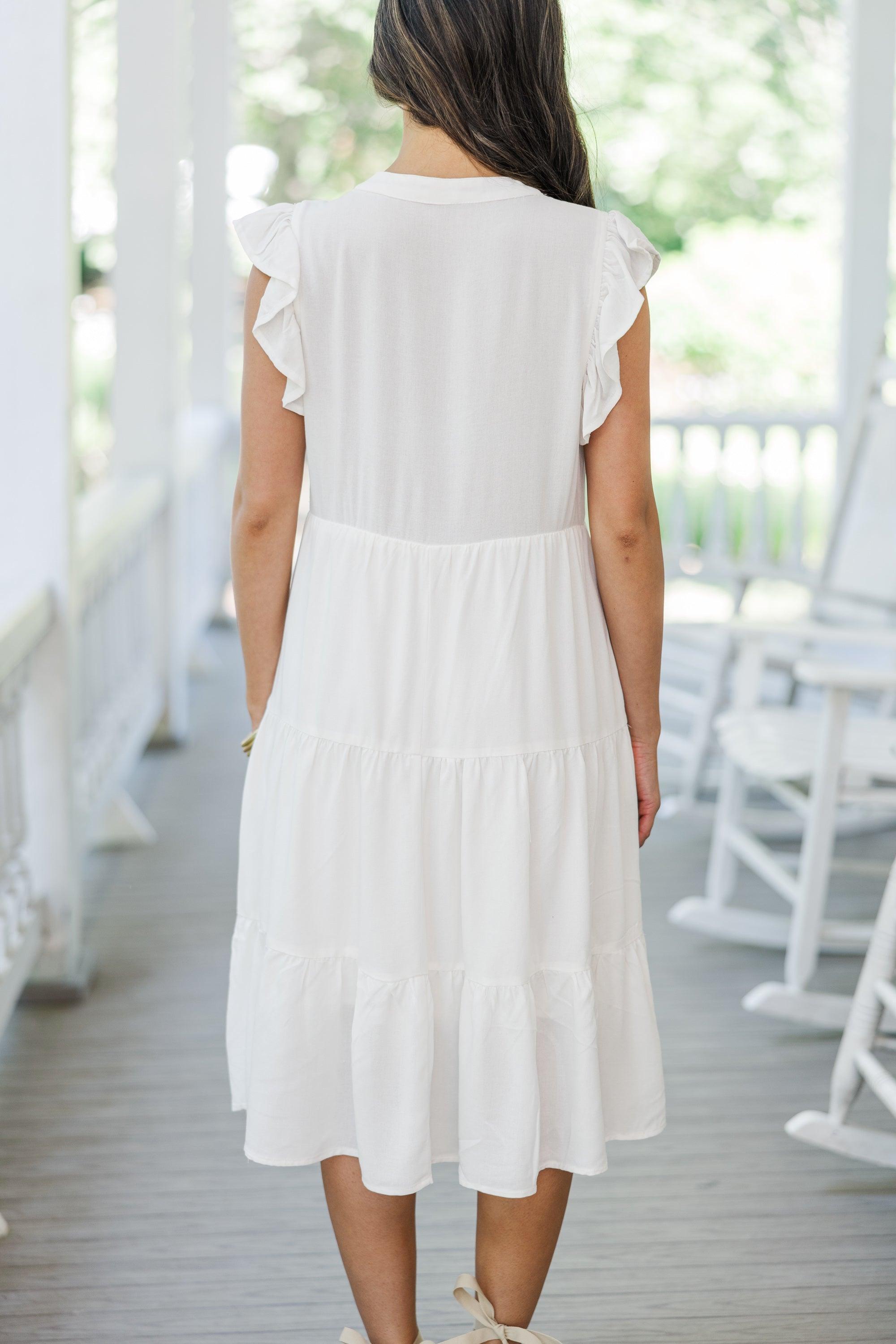 Make It Your Own White Tiered Dress Female Product Image