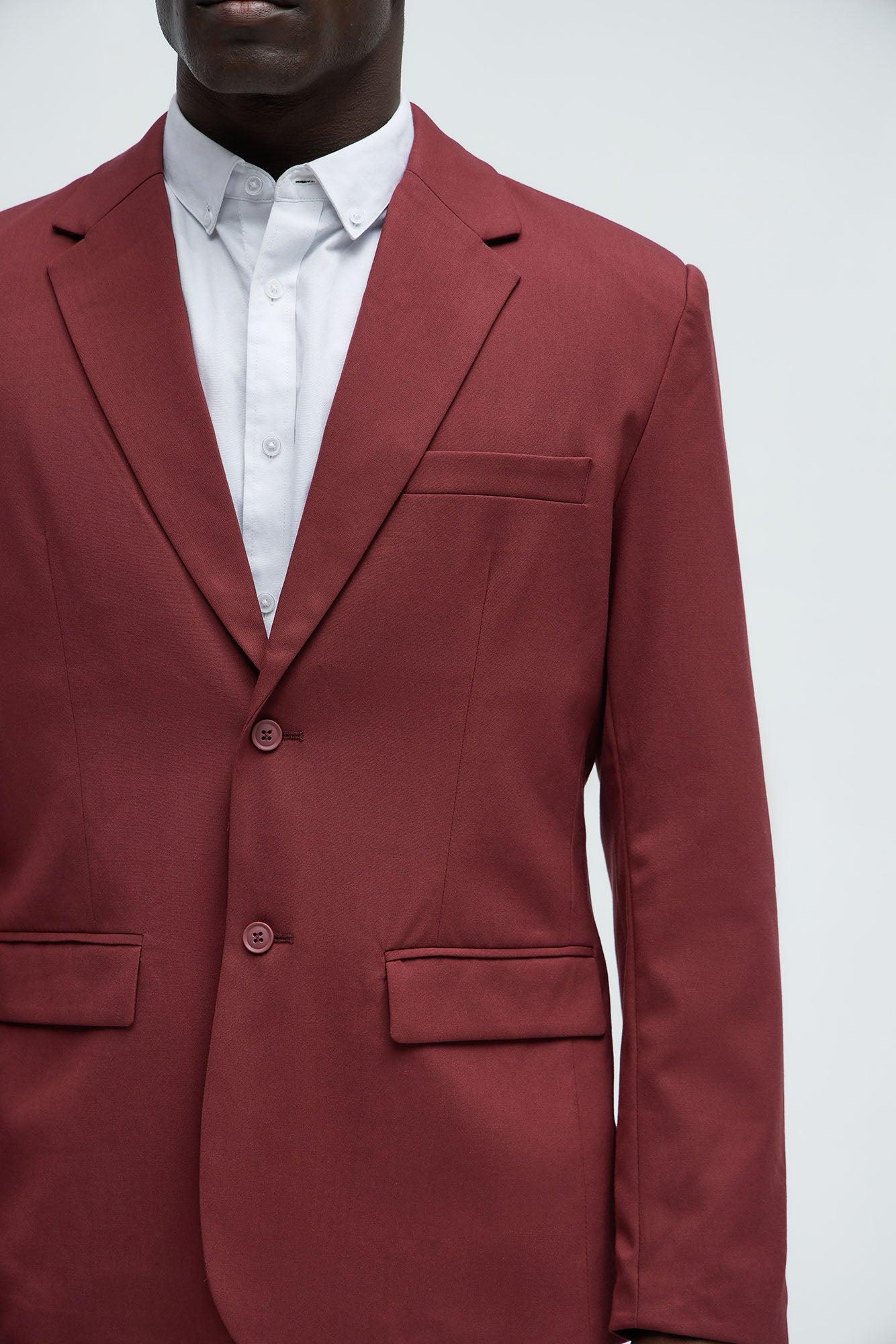 The Modern Stretch Suit Jacket - Burgundy Product Image