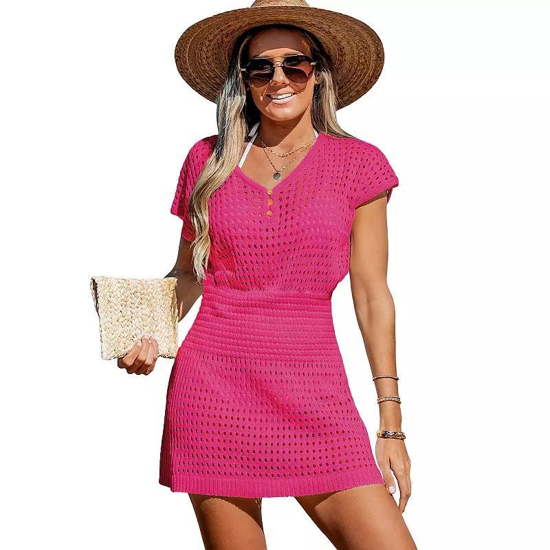 Womens CUPSHE Cutout Crochet Cover-Up Dress Product Image