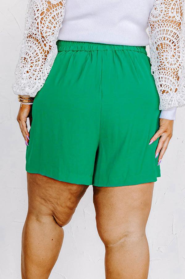 Ready To Remix High Waist Shorts In Green Curves Product Image