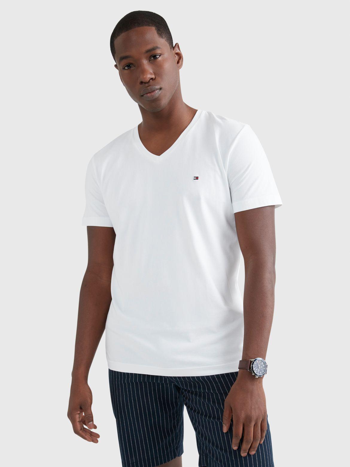 Tommy Hilfiger Men's Slim Fit Solid V-Neck T-Shirt Product Image