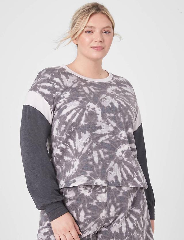 Lane Bryant Livi Cozysoft Long-Sleeve Crew-Neck Sweatshirt 18/20 Sunny Tie Dye Product Image