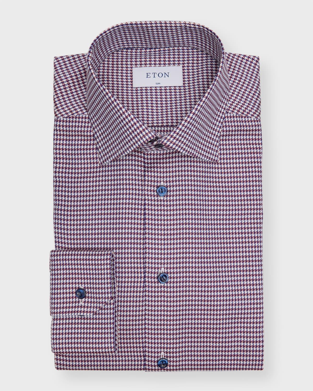 Mens Slim-Fit Houndstooth Dress Shirt Product Image