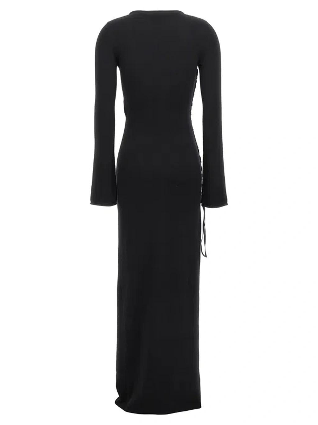 SAINT LAURENT Long Wool Dress Dresses In Black Product Image