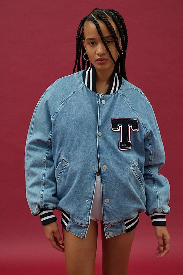 Tommy Hilfiger Tommy Jeans Letterman Denim Jacket Womens at Urban Outfitters Product Image