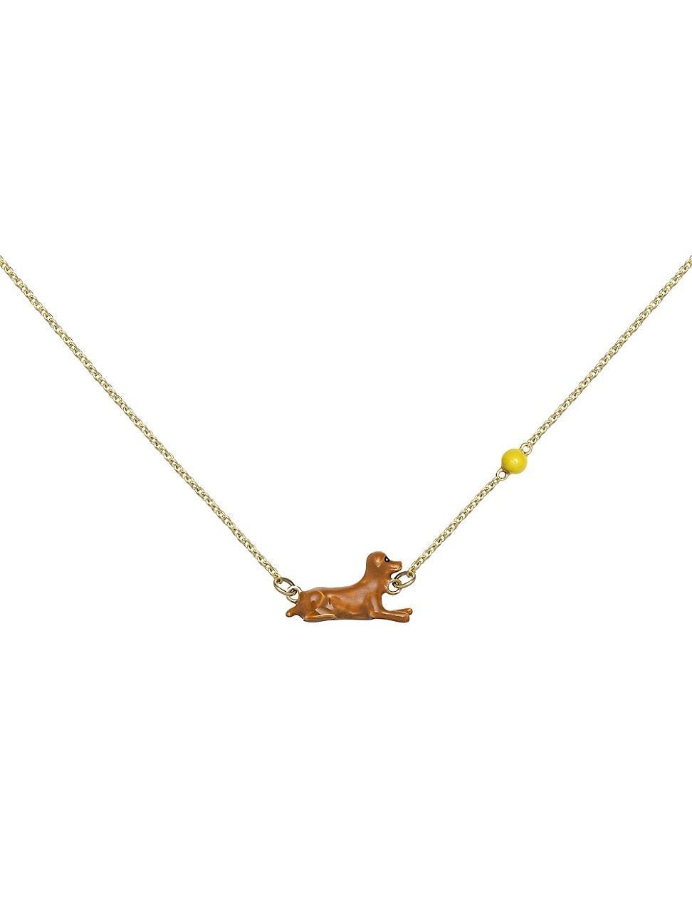 Womens LAmanita Di Aliita Goldtone & Enamel Dog Pendant Necklace Product Image