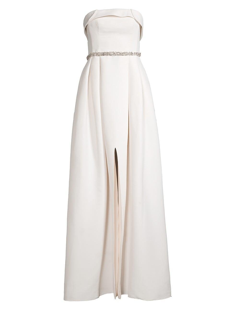 Womens Brielle Belted Silk Faille Gown Product Image