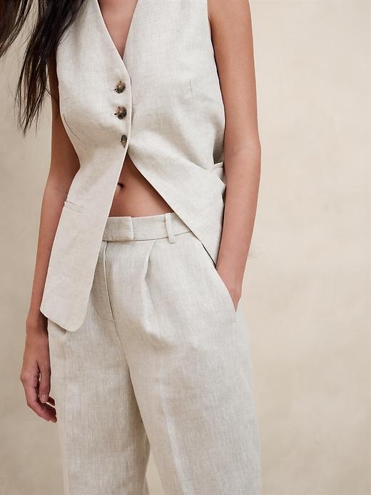 Lina Straight Linen Pant Product Image