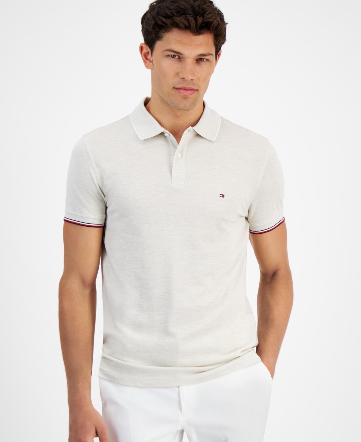 Tommy Hilfiger Mens Slim-Fit Mouline Oxford Polo Shirt Product Image