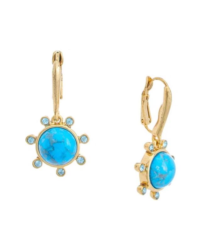 14k Dot Earrings In Blue Product Image