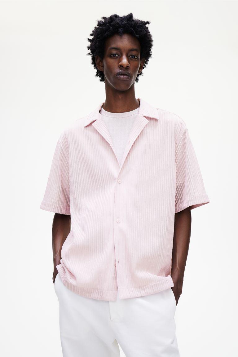 Loose Fit Textured Resort Shirt Product Image