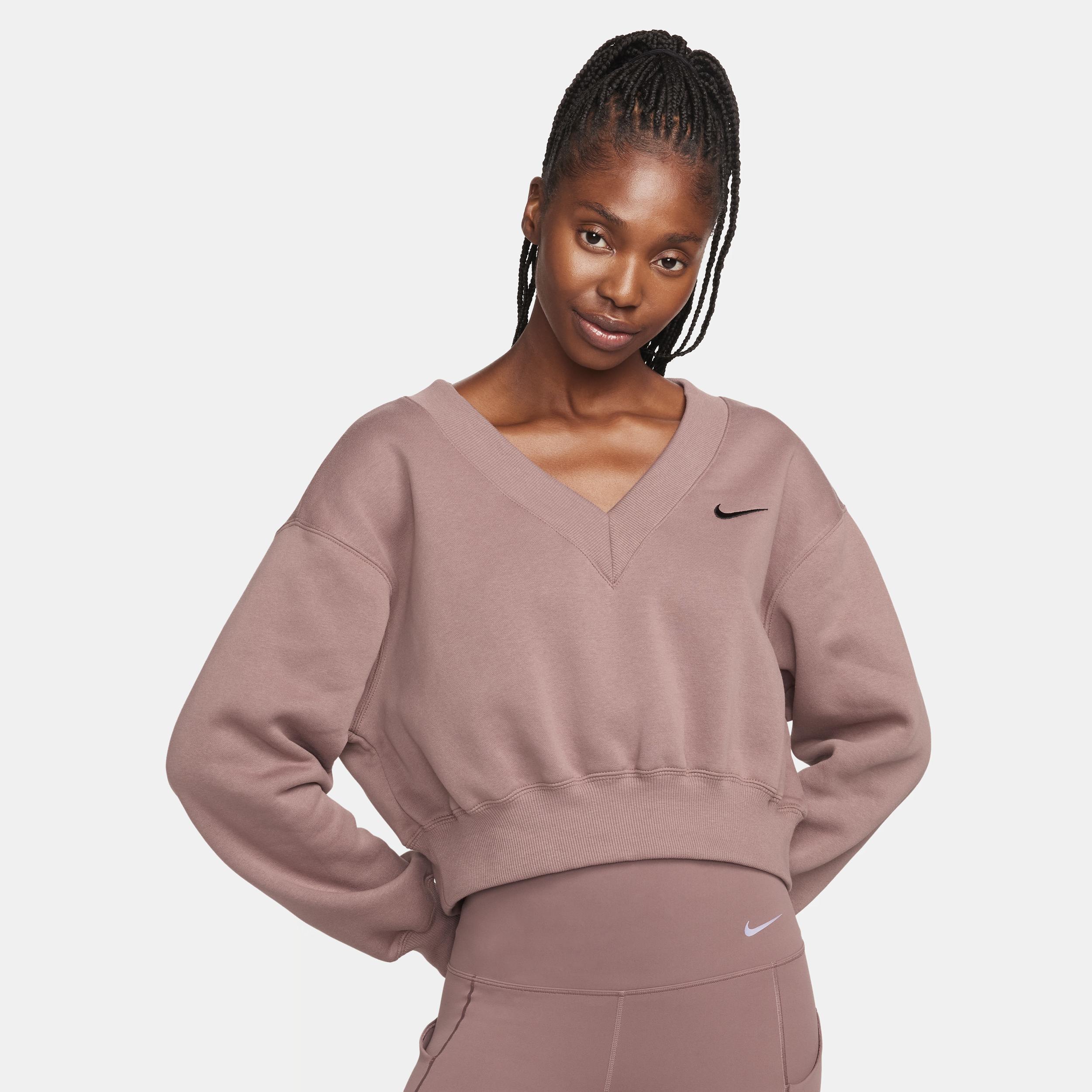 Women's Nike Sportswear Phoenix Fleece Cropped V-Neck Top Product Image