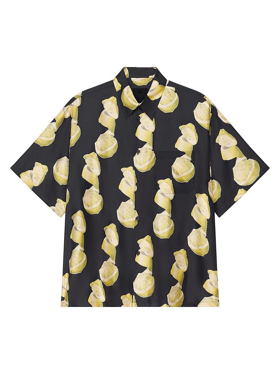 Givenchy Lemon Print Silk Button-Up Shirt Product Image