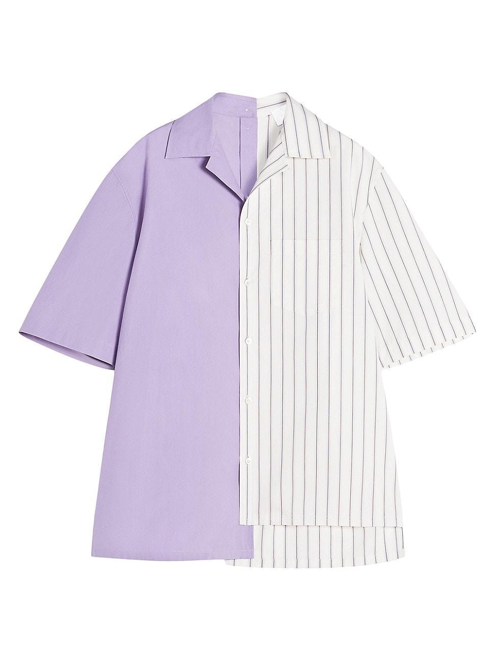 Mens Asymmetrical Striped Shirt Product Image