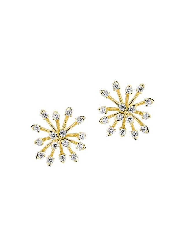 Womens Luminus 18K Yellow Gold & Diamond Burst Earrings - Yellow Gold Product Image