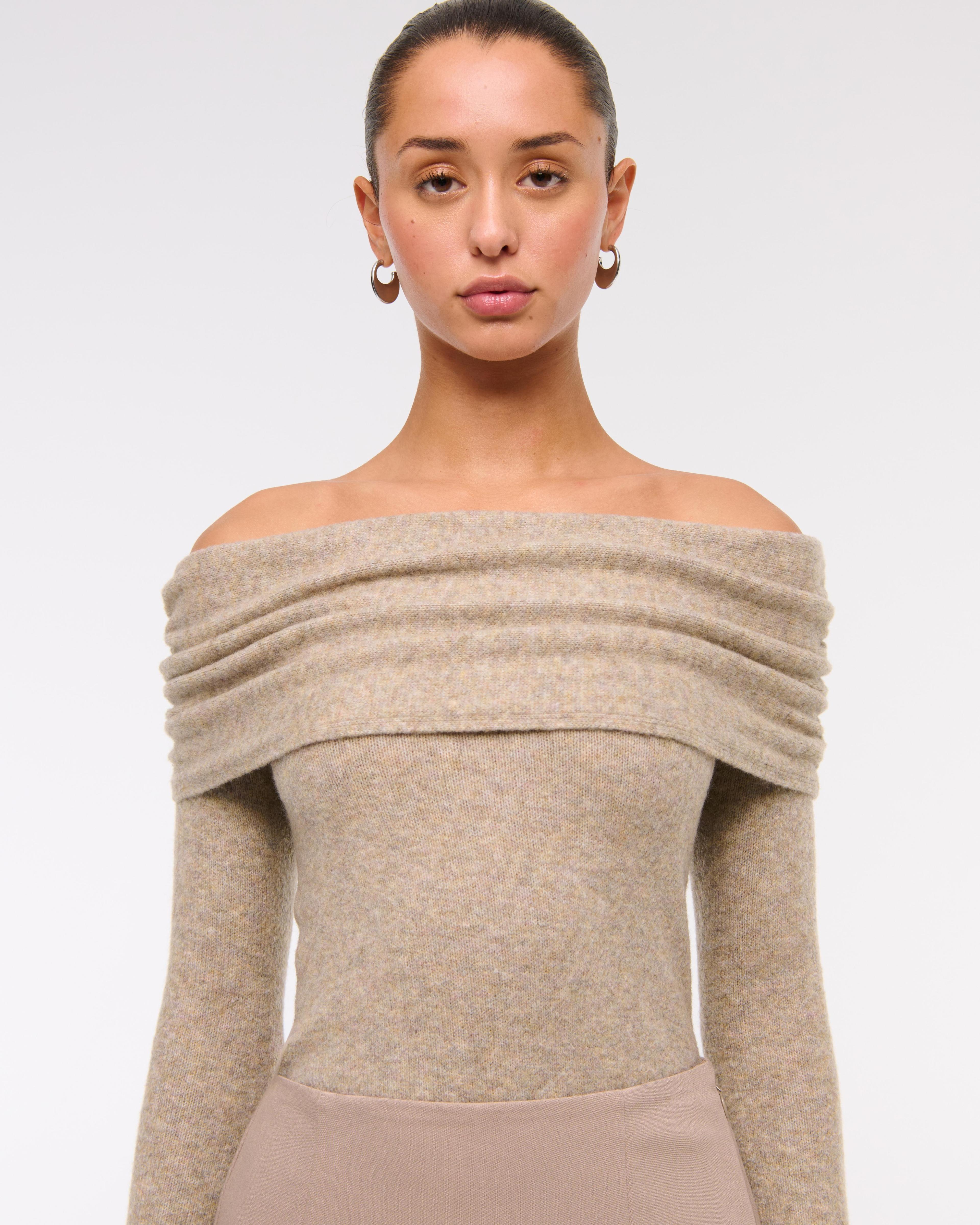 Foldover Off-The-Shoulder Sweater Product Image