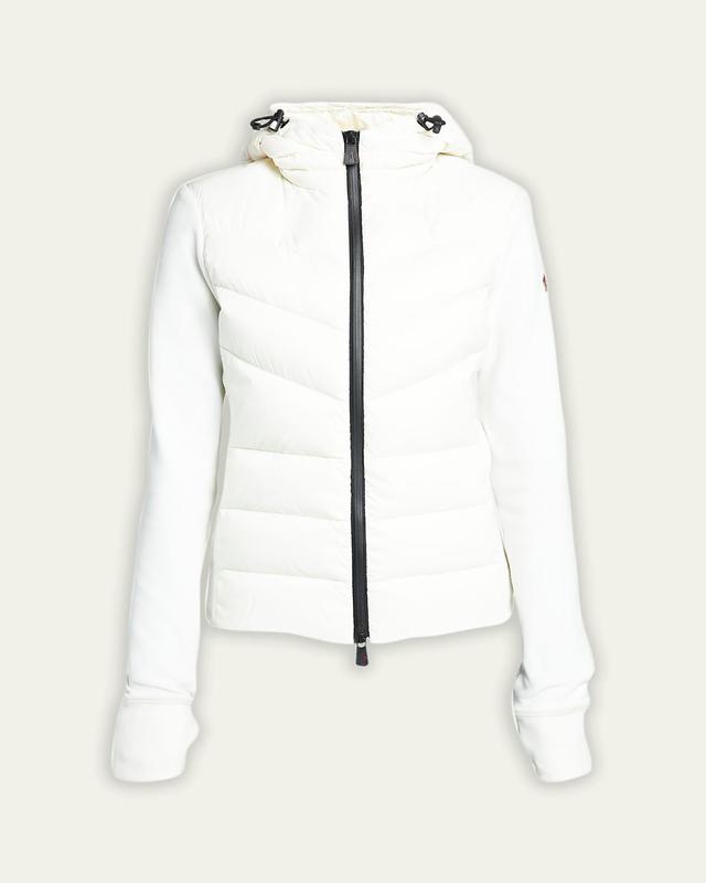 Moncler Grenoble Quilted Nylon & Stretch Fleece Hooded Cardigan Product Image