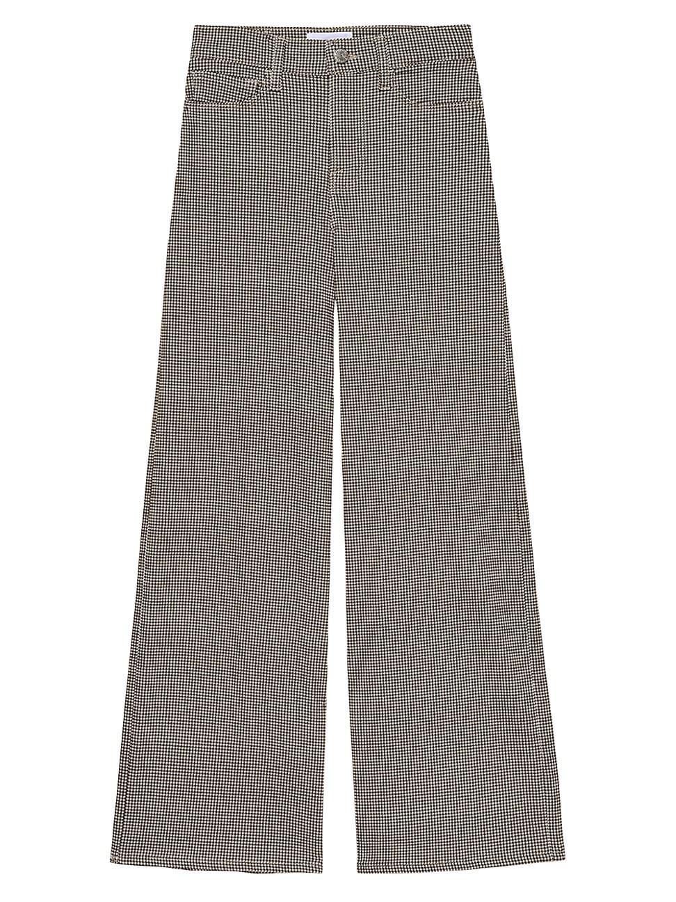 Womens Le Palazzo Herringbone Cotton-Blend Wide-Leg Pants product image