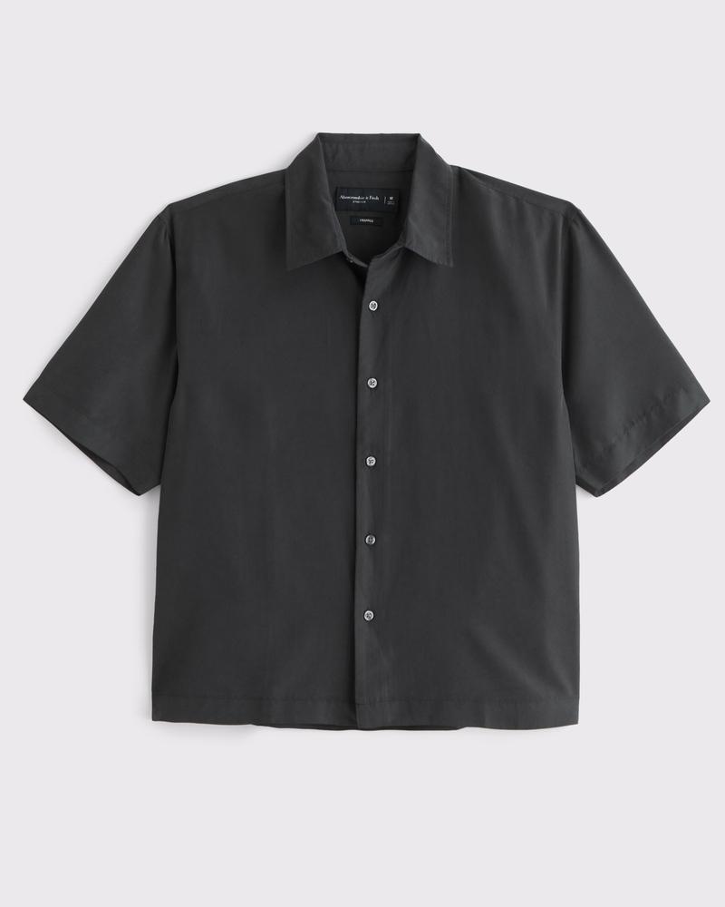 Short-Sleeve Cupro Button-Up Shirt Product Image