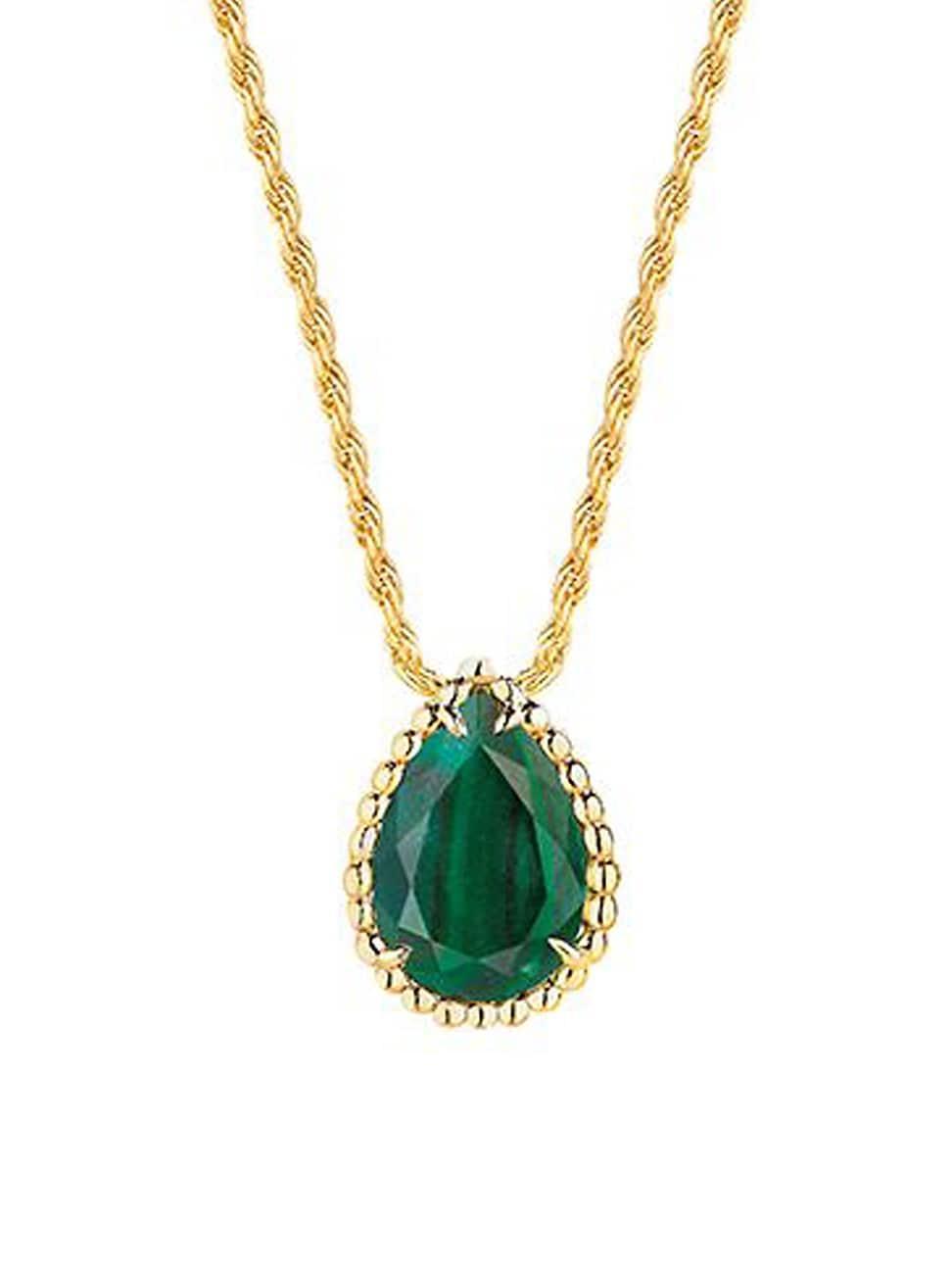 Womens Serpent Bohme 18K Yellow Gold & Malachite Pendant Necklace Product Image