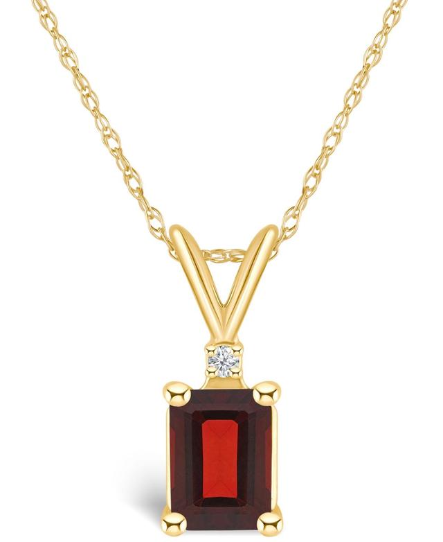 Garnet (1-1/4 ct. t.w.) and Diamond Accent Pendant Necklace in 14K Yellow Gold or 14K White Gold Product Image