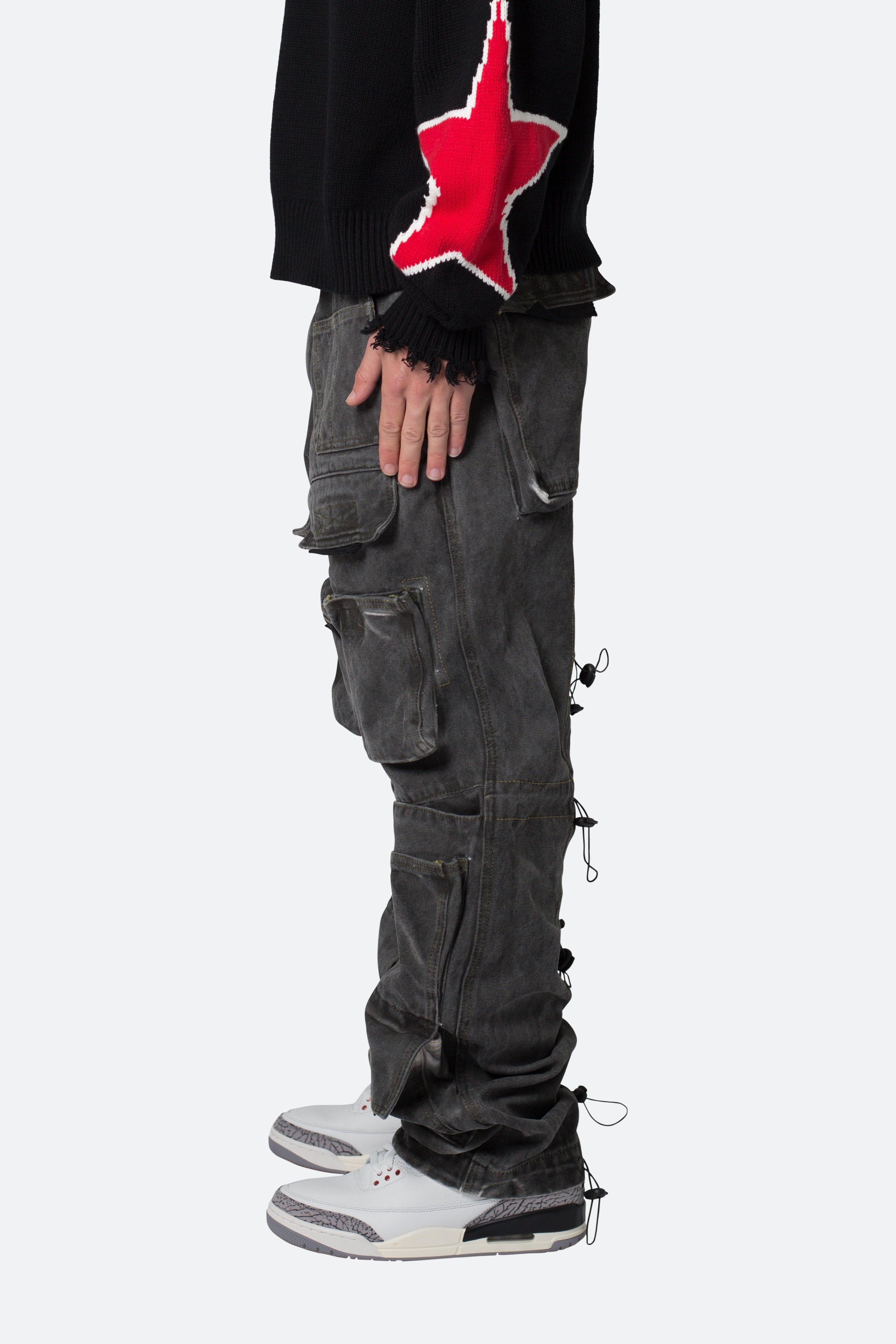 Ultra Baggy Spray Cargo Denim - Black Product Image